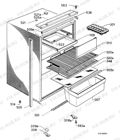 Взрыв-схема холодильника Electrolux ER1638I - Схема узла Housing 001